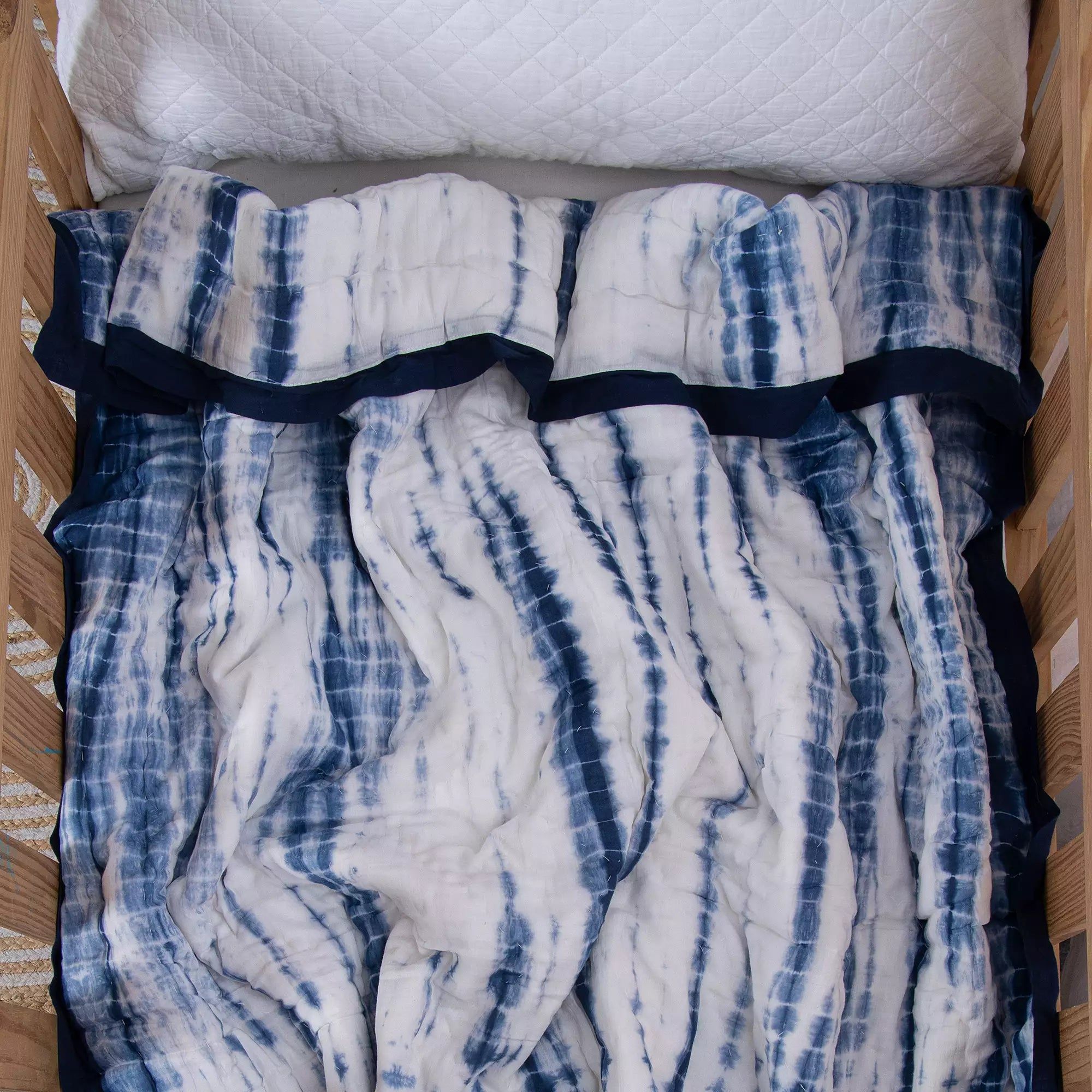 Blue Tie Dye Reversible Cotton Baby Blankets 099
